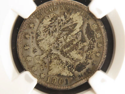 1901-O Barber Quarter, PCGS VG, Rim Damage - Image 1 of 4