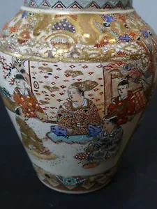 Antique Satsuma Tea Jar 18th/19th Century ~Extremely Well Painted Palace Scenes - Picture 1 of 12