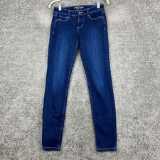 Arizona Jean Co. Skinny Leg Juniors 1 Average Blue Denim Low Rise Dark Wash