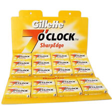 100 x DOUBLE EDGE DISPOSABLE RAZOR BLADES GILLETTE 7 O' CLOCK SHARP EDGE