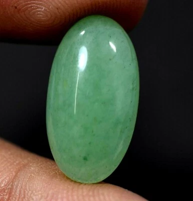 Rarest Semi Precious 13.00 Ct Natural Green Aventurine Cabochon Quartz Gemstone - Image 1 of 4