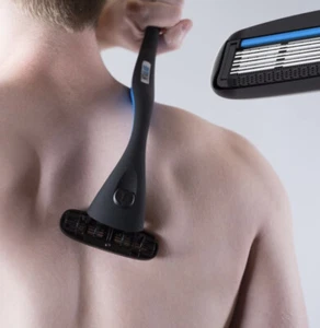 Afeitadora de espalda para hombre mango largo espalda cabello y cuerpo afeitadoras reemplazables Ultra E1 - Imagen 1 de 6
