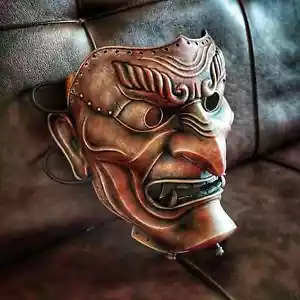 Exclusive Samurai Mempo full face mask Red - Picture 1 of 7
