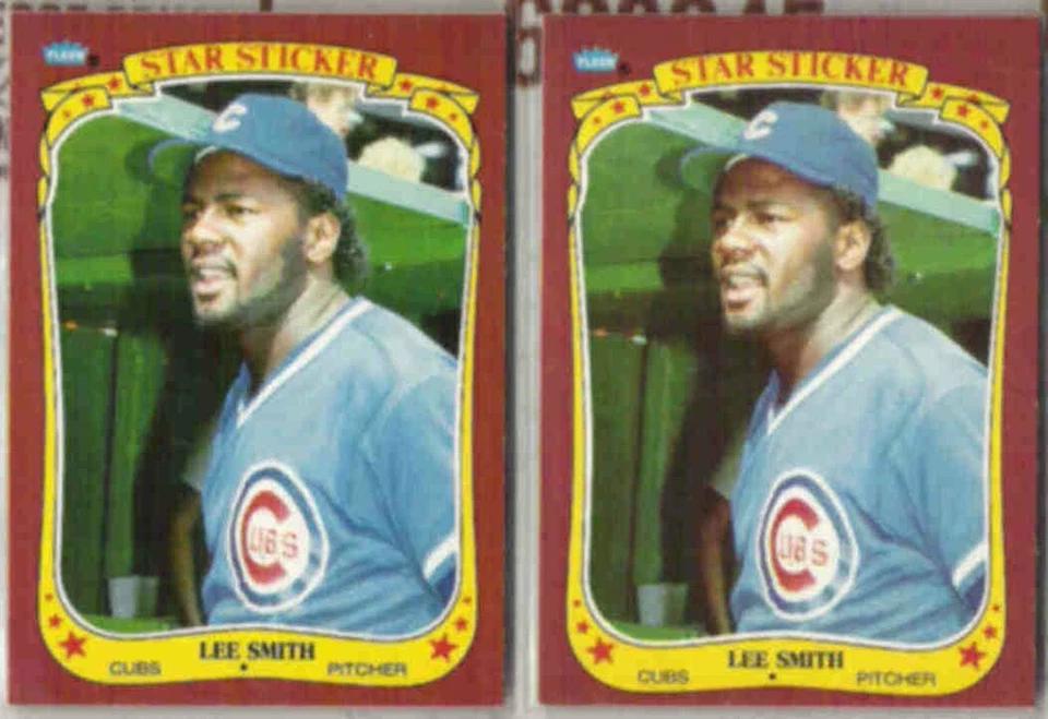 LEE SMITH (2) 1986 Fleer Star Stickers.  CUBS - Image 1 of 1
