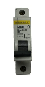 Square D Dom03B6 B3 3A Amp MCB B Type B (NEW) - Picture 1 of 3