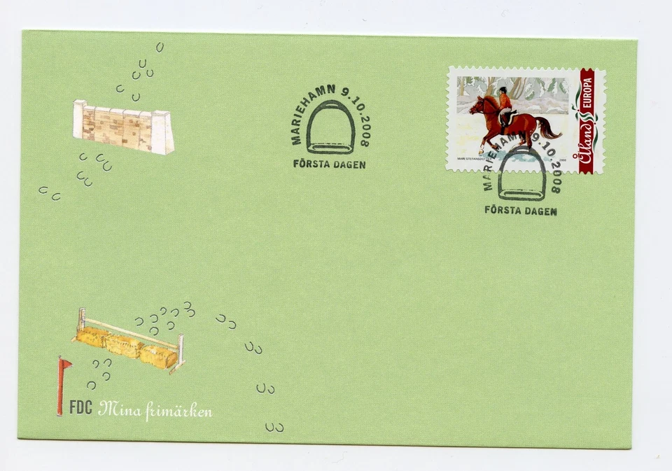 Aland FDC  #281 2008 My Stamp Horse and Rider S/A Booklet Single AL4 - Image 1 of 1