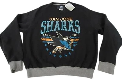 New San Jose Sharks EST 1991 Mens Sizes L-2XL-3XL Black Distressed Sweatshirt - Image 1 of 4
