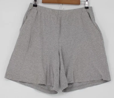 Lands' End Shorts Youth Large Gray Heather 100% Cotton Elastic Waist Pockets - Image 1 of 4