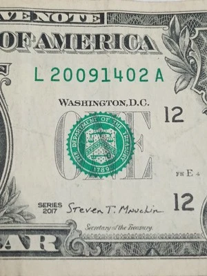 2017 $1 L SAN FRANCISCO BEP VALITINES DAY BIRTHDAY NOTE FEB 14 2009 (L20091402A) - Image 1 of 4