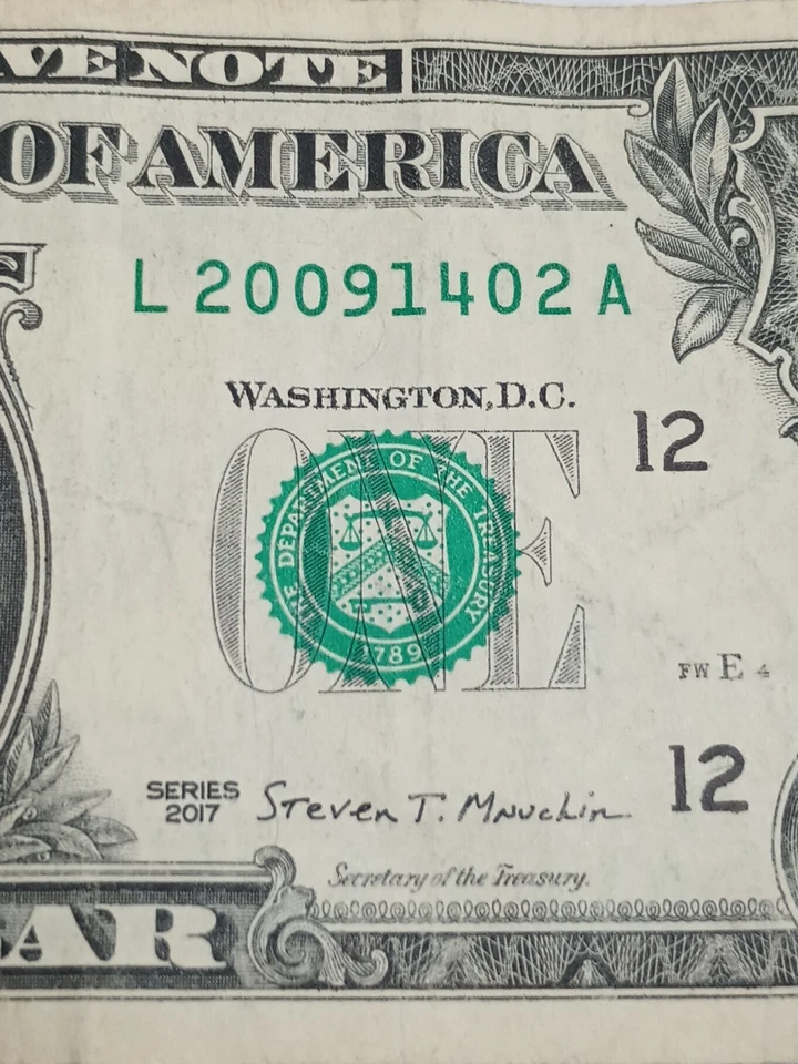 2017 $1 L SAN FRANCISCO BEP VALITINES DAY BIRTHDAY NOTE FEB 14 2009 (L20091402A) - Image 1 of 4