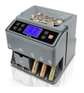 Clasificador y envoltorio de contador de monedas profesional C300 | 300 monedas/min listo para imprimir - Imagen 1 de 11