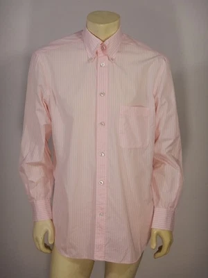 KITON Su Misura Pink Stripe Cotton Button Down Dress Shirt Size LARGE - Image 1 of 4