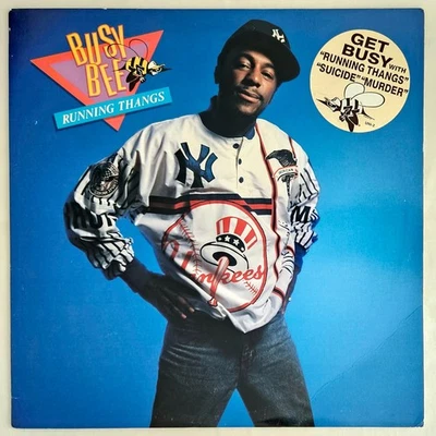 1988 - BUSY BEE - RUNNING THANGS LP - STRONG CITY RECORDS PROMO - JAZZY JAY - Image 1 of 4