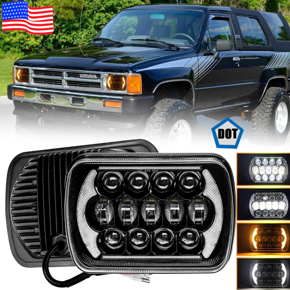 For Toyota Pickup 1982-1995 Truck 4Runner 7x6" LED Headlights Hi/Lo Beam DRL DOT - Изображение 1 из 4