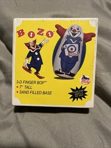 Mini Bozo der Clown 3D Finger Bop 7" Sandgefüllter Boden Boxsack mit geöffneter Box - Bild 1 von 4