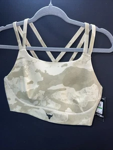 Under Armour Project Rock Camo Bralette/Sport BH 1389707. Größe L. Tan Camo - Bild 1 von 7
