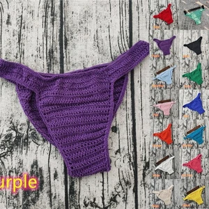 Männer Frauen Atmungsaktive Unterwäsche Hand Gehäkelt String Schwimmen Sonnenbaden Tanga - Bild 1 von 21