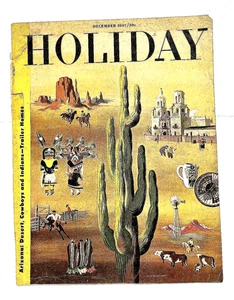 1947 LIFE Promo Anuncio Arte de Pared Revista VIDA NAVIDEÑA Cubierta Arizona, Sombreros Dobbs - Imagen 1 de 2