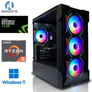 Gaming PC AMD Ryzen 5 7600X 64GB DDR5 2TB M.2 SSD 12GB NVIDIA RTX 5070 WIN11 RGB - Picture 1 of 10