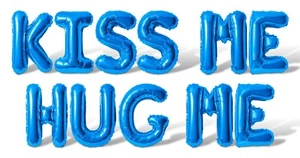 KISS ME HUG ME Letter Balloon Banner -10 Color Option- Valentines Day Decoration - Picture 1 of 55