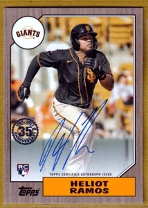2022 Topps Update '87 Topps Autographs Gold #87BAHRA Heliot Ramos RC AUTO /50 - Picture 1 of 2