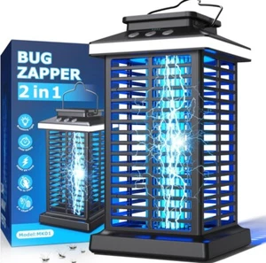 Bug Zapper Outdoor, Mosquito Zapper 2 in 1 Portable & Rechargeable Zap Insects - Picture 1 of 6
