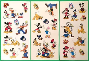 Mickey Mouse Aufkleber Disney Donald Duck 3 Blatt Strumpf Stuffer Sammelalbum - Bild 1 von 2