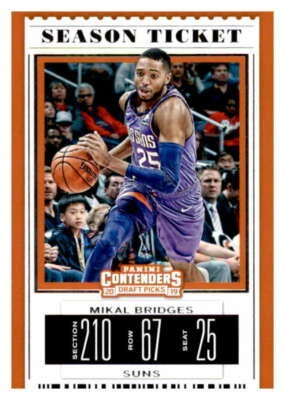 Mikal Bridges 2019-20 Panini Contenders Draft Picks Season Ticket #42 Suns - Image 1 of 2