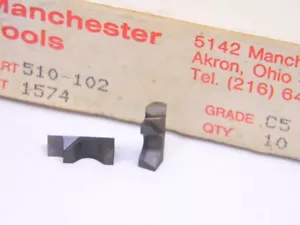 NEW SURPLUS 10PCS. MANCHESTER 510-102 GRADE: C5 CARBIDE INSERTS - Picture 1 of 1