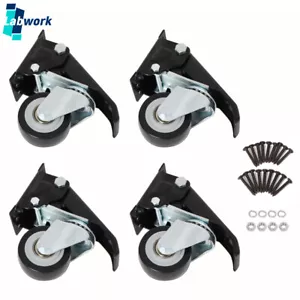 Set of 4 Workbench Caster Kit Heavy Duty Retractable Work Bench Steel Wheels - Picture 1 of 12