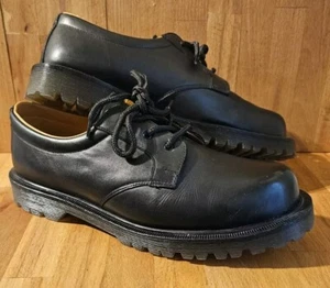 Tuffking 5222 Black Leather Steel Toe Gibson Safety Shoes Air Cushion Sole- UK 9 - Picture 1 of 16