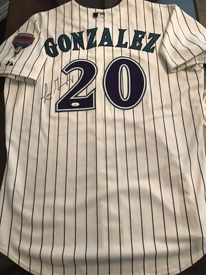 Autographed Luis Gonzalez #20 Arizona Diamondbacks Team Issued Majestic Jersey - Image 1 of 4