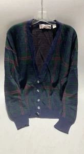 Cárdigan John Ashford para hombre talla grande a cuadros multicolor - Imagen 1 de 4