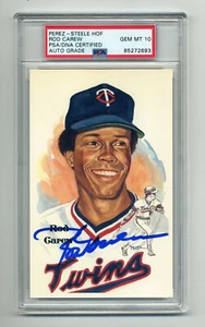 ROD CAREW SUPERB GEM MINT 10 PSA/DNA AUTOGRAPHED PEREZ STEELE POST CARD - Picture 1 of 1