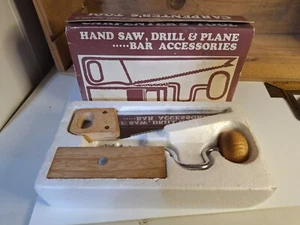 Vintage Woodworkers Bar Set Cork Screw Saw Plane - Picture 1 of 9