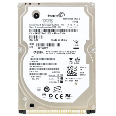 Festplatte Dell 80Gb ST980815A 8Mb Cache 5400Rpm ATA/100 2,5" Zoll 0KH674 - Bild 1 von 4