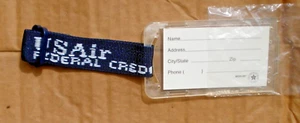 US Air Airlines Federal Credit Union Vintage Luggage ID Tag w/ Strap NOS - Picture 1 of 3