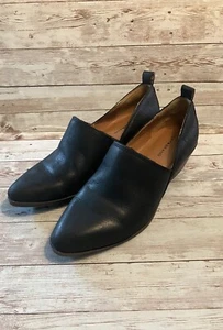 Lucky Brand Morriah Women's Size 6.5 Black Leather Low Heeled Shoes Booties - Picture 1 of 11
