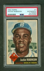 Jackie Robinson 1953 Topps #1 Brooklyn Dodgers Vintage PSA Authentic Nice Appeal