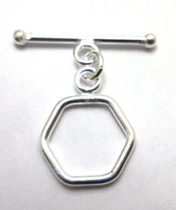 4 SET 16X26MM SOLID COPPER BALI TOGGLE CLASP STERLING SILVER PLATED 584 ATL-164 - Picture 1 of 1