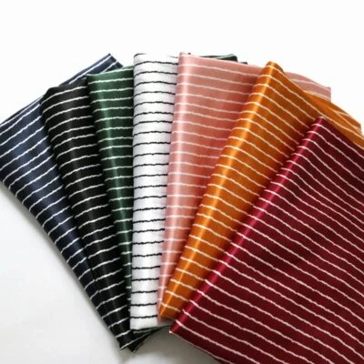 By Yard Stripe Satin Fabric Lining Diy Scarf Material Charmeuse - Image 1 of 4