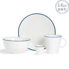 16 Piece White Farmhouse Dinner Set Rustic Country Plates Bowls Mugs Egg Cups