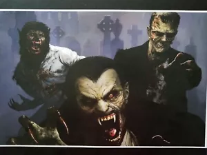 HHN dracula wolfman frankenstein Universal Studios Monsters Poster Print 11x17 - Picture 1 of 9