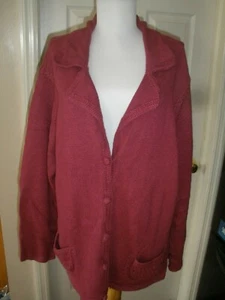 Covington 24-26 Woman's Pinkish Purple Button Down Sweater   (3) - Picture 1 of 4