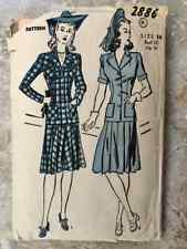 Advance 2886 | Bust 32 | Ladies' Suit | Vintage 1940s Sewing Pattern