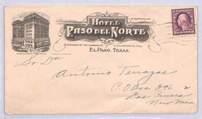 USA Illustrated Advert Cover *HOTEL PASO DEL NORTE* El Paso Texas 1918? YU40 - Image 1 of 4