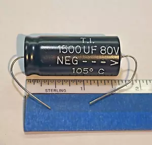 KONDENSATOR 1500uF 80V 105° AXIAL, NEU LANGE LEBENSDAUER, TEXAS INS. Versand am selben Tag (g) - Bild 1 von 1