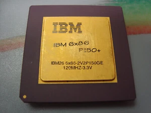 IBM 6x86 P150+ 6X86-2V2P150GE 6x86 120MHz 3.3 V CPU, GOLD - Picture 1 of 3