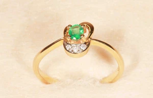 Bague en Or Jaune 750 / 18 Ct Emeraude - Bild 1 von 1