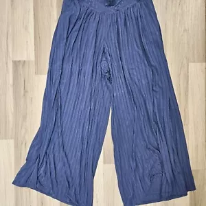 CACIQUE Womens Blue Wide Leg Flowy Sleep Pajama Pants Size 8 - Picture 1 of 4